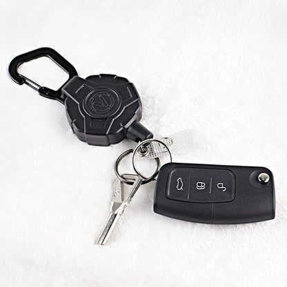 VIQWYIC 2 Pack Retractable Badge Holder Keychain, Heavy Duty Carabiner Badge Reel with Key Ring for Keys,Round