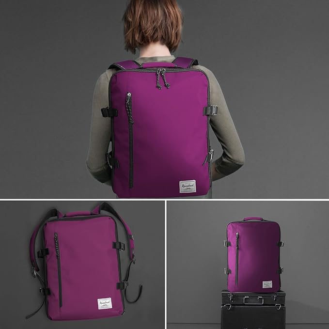 Laptop Travel Backpack Airline Approved Carry-on Under-seat Backpack, Stylish Minimalist Casual, Fuchsia