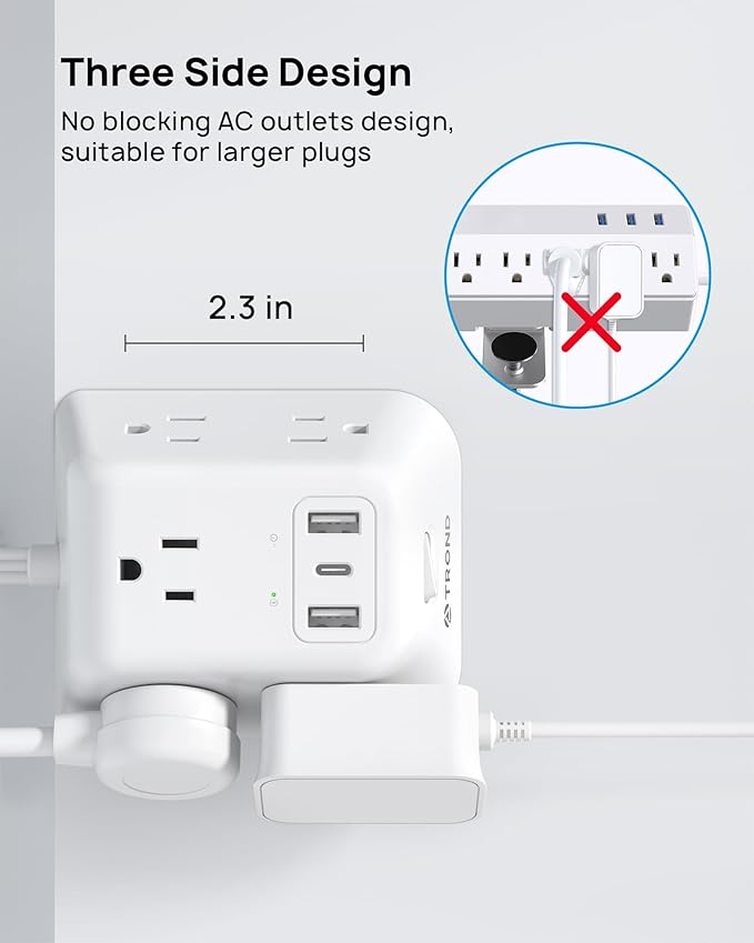 Desk Clamp Power Strip, Surge Protector with 5 AC Outlets and 3 USB Ports, Desk Mount Charging Station, Fit 1.97in Tabletop Edge Thick, 10FT Extension Cord, for Home Office Gaming Accessories