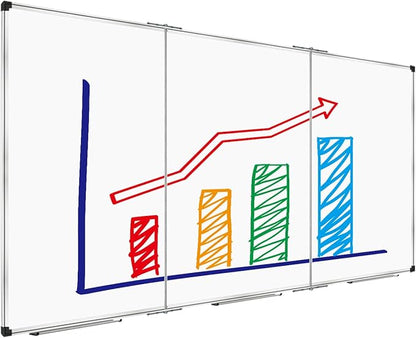 XBoard Magnetic Whiteboard 96 x 48 Inch, Giant Foldable Dry Erase White Board for Wall with Marker Tray 8' x 4' | Aluminum Frame Presentation Board