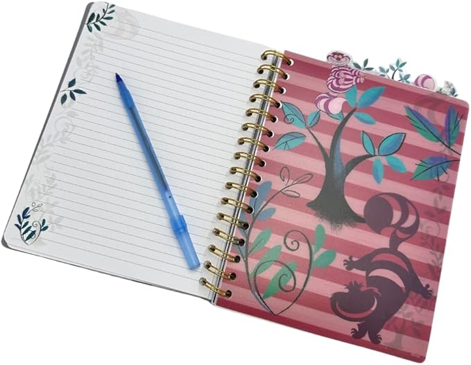 Innovative Designs Disney Alice in Wonderland Cheshire Cat Journal Notebook, Spiral Bound, 144 Lined Pages, 8 x 7 inches