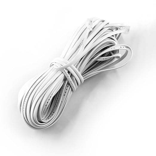 RJ11 to RJ11 Phone Cord, 50FT/15M Telephone Extension Cord Cable Line Wire for Landline Telephone Fax Machine