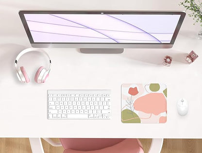 eulps Mouse Pad with Stitched Edge, Multiple Patterns Computer Mouse Pads with Non-Slip Rubber Base, Washable Cloth Mousepad, for Gaming, Laptop, PC (Rose Bloom)