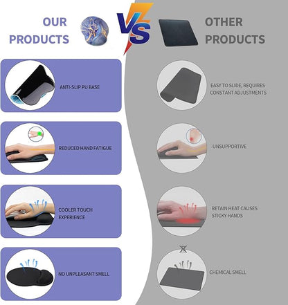 eulps Mouse Pad with Wrist Rest, Comfortable Computer Mousepad with Gel Wrist Support Smooth Surface and Non-Slip PU Base for Pain Relief, Laptop, Office & Home (Golden Quicksand Marble)