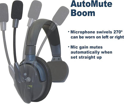 Eartec UL4D Ultralite-HD 4-Person Full Duplex Wireless Intercom Headset Communication System, Dual Ear Headsets, Up to 1000ft Range, U.S. Company