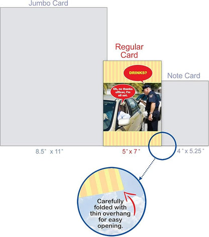 NobleWorks - Humorous Birthday Greeting Card with 5 x 7 Inch Envelope (1 Card) Bday No Thanks Officer 9800