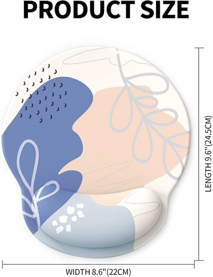 eulps Mouse Pad with Wrist Rest, Comfortable Computer Mousepad with Gel Wrist Support Smooth Surface and Non-Slip PU Base for Pain Relief, Laptop, Office & Home (Leafy Lushness)