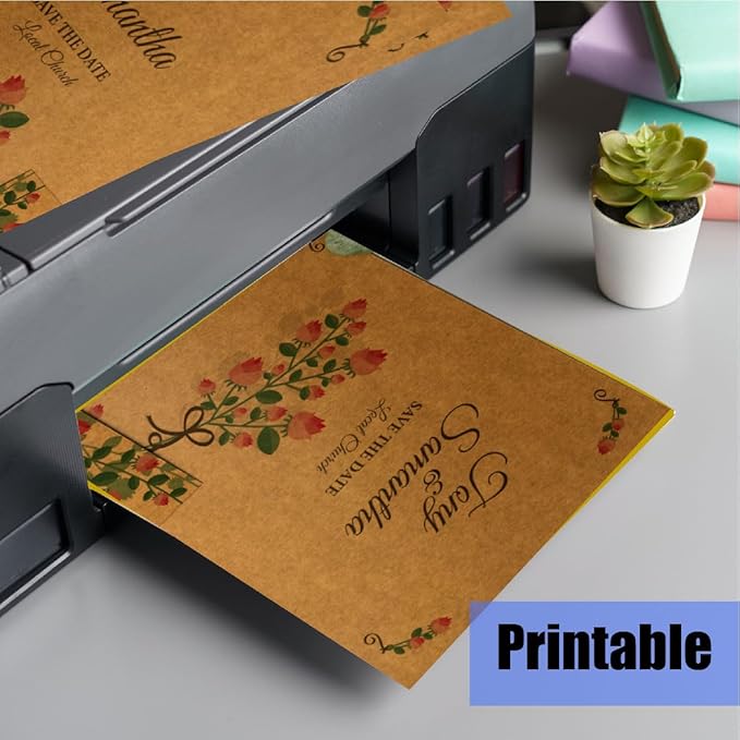 100 Packs Blank Greeting Cards and Envelopes, 4x6 Inch Kraft Blank Cards with Envelope Bulk for Cards Making Printing and Crafting, Stationery Cards with Envelopes for Christmas, Birthday