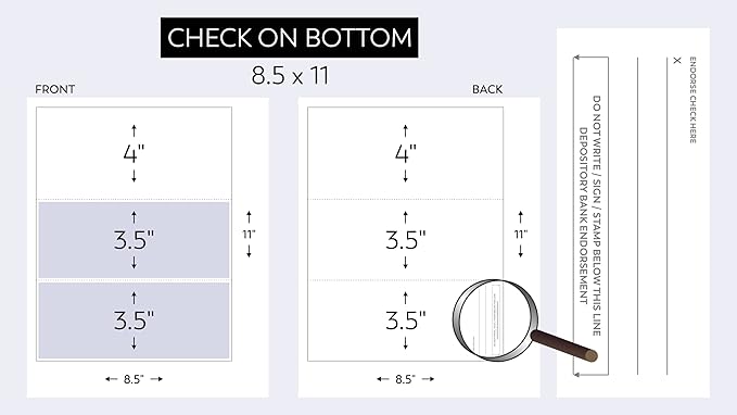 Compuchecks Check on Top Blank Check Paper - 2500 Pack, Quick-Books & Laser Printer Compatible - Security Business Checks with Voucher - 8.5" x 11" Green Marble