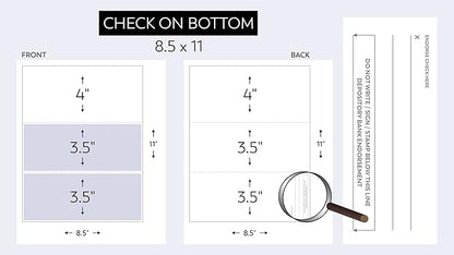 Compuchecks Check on Top Blank Check Paper - 2500 Pack, Quick-Books & Laser Printer Compatible - Security Business Checks with Voucher - 8.5" x 11" Green Diamond