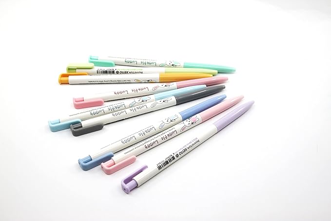 ZEESOON Xeno Lunatic Lunny 0.38mm Slim Ball Point Pen Dozen Box 12 Pcs, Made in Korea (Green 12pcs)