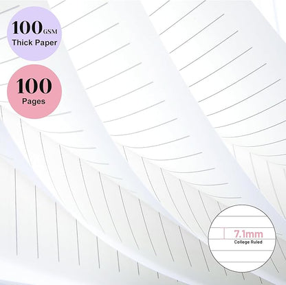 Yoment Spiral Notebook 8.5 x 11 A4 Large Notebooks for Work College Ruled Journaling Notebooks, 100 GSM Paper, Spiral Bound Journal for School Note Taking Writing, A4 Pink