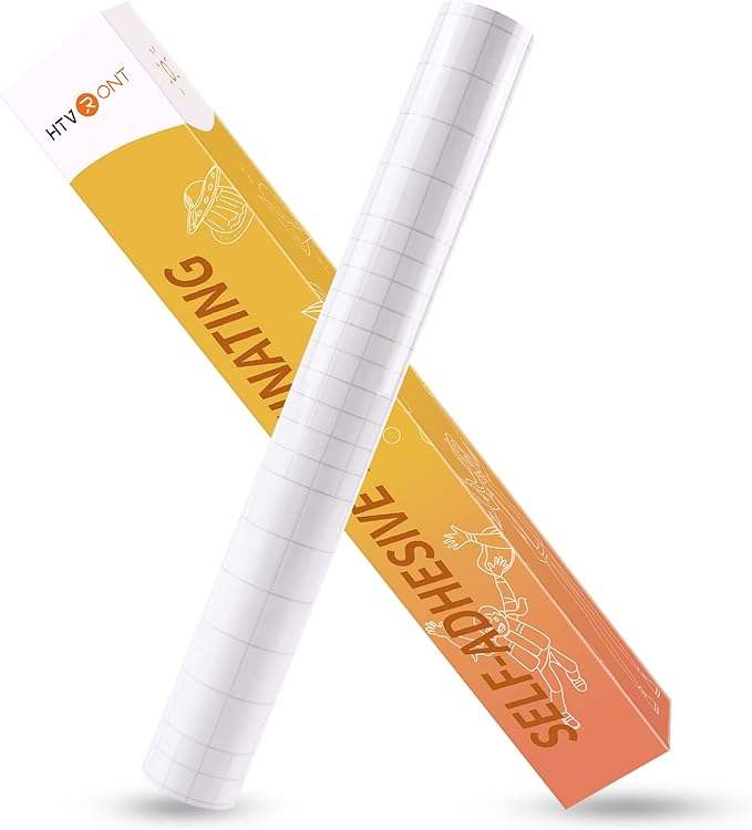 HTVRONT Clear Self-Adhesive Laminating Vinyl Roll-12"x15FT Non Thermal Laminating Film,No Machine Needed Clear Vinyl Laminate for Stickers