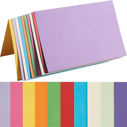 50 Pack Blank Cards Folded Cardstock Thank You Blank Greeting Cards for Invitations, Wedding, Greeting Cards, All Occasion DIY (Multicolor, 2x3.5)