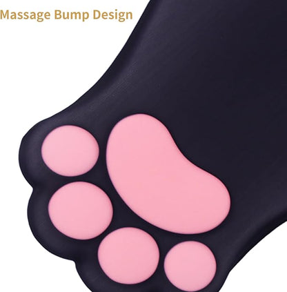 Ergonomic Mouse Pad with Wrist Rest,Cute Cat Paw Mousepad Wrist Support,Comfortable Massage Design Computer Pain Relief Mouse Pad with Non-Slip PU Base for Desk Laptop Gaming Office,Black