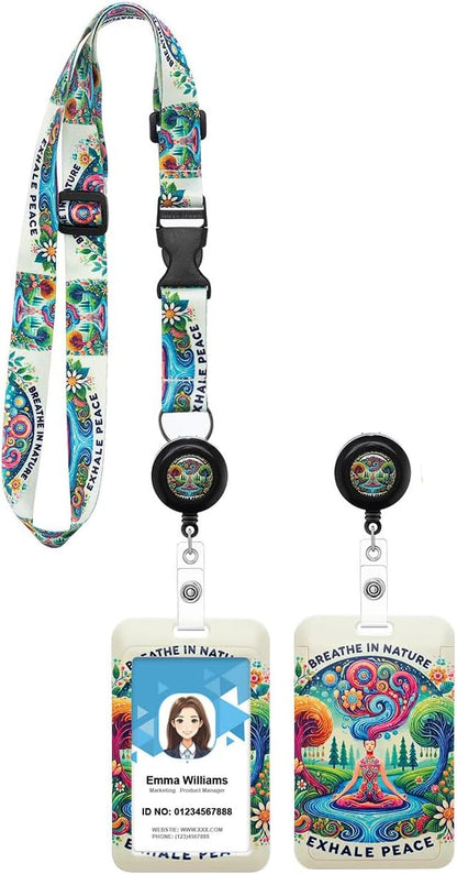 Inspirational Lanyard with Retractable Badge Reel and ID Badge Holder, Adjustable Badge Lanyard for Teachers, Nurses, Students, and Office Professionals
