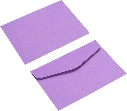 PATIKIL Mini Envelopes, 100 Pack Paper Blank Small Items Storage Business Card Holder for Greeting Note Party, Purple