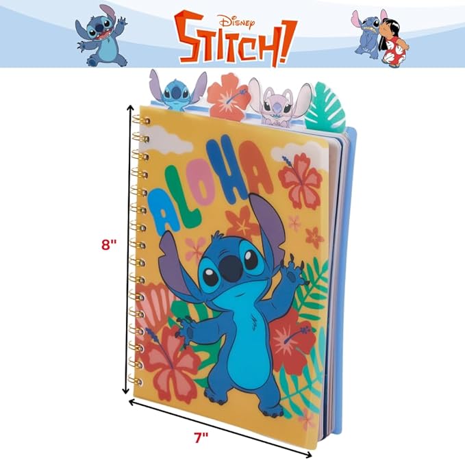 Innovative Designs Stitch Tab Journal Notebook, Spiral Bound, 96 Lined Pages, 8 x 7 inches, Yellow