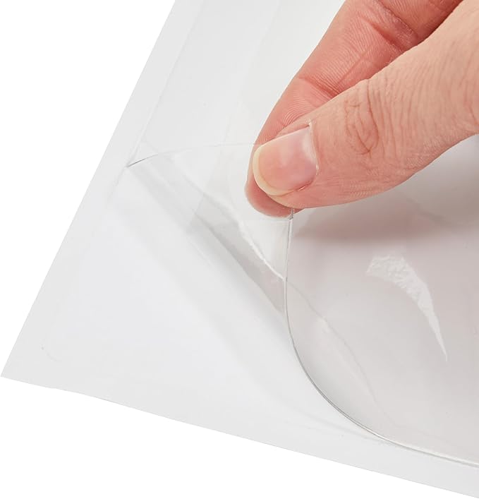 100 Pack Clear Self-Adhesive Pocket Label Holders for Index Cards 3x5, Bulk Top Load Plastic Sleeves for Storage