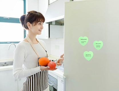 Mini Skater 2 Pack Kraft Paper Sticky Notes Heart Shaped Self-Stick Blank Book Tabs Paper Markers Sticky Notes Pad 100 Sheets Index Sticker (Light Green)