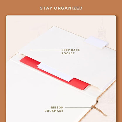 BEECHMORE BOOKS Lined Journal Notebook, 8.5 x 11.5 inch, A4 160 Lined Pages, Hardcover Leather Journals for Women, Men, Writing and Notebooks for Work - 120 GSM Thick Paper, Gifts Box Included