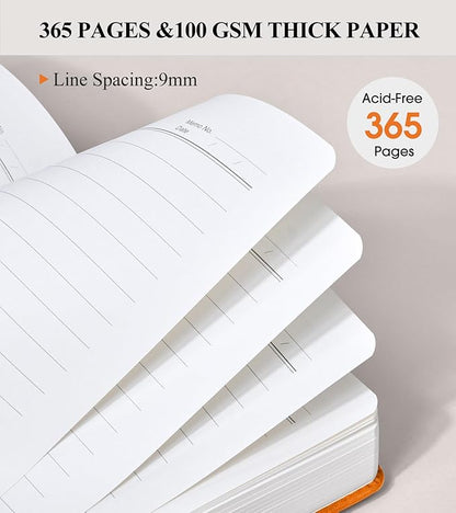 365 Page Thick Lined Journal Notebook for Men Women, A4 Large Leather Journals for Writing, Hardcover Notebooks for Work, School, Note Taking, Business, Travel Diary, College Ruled 8.5" x 11"