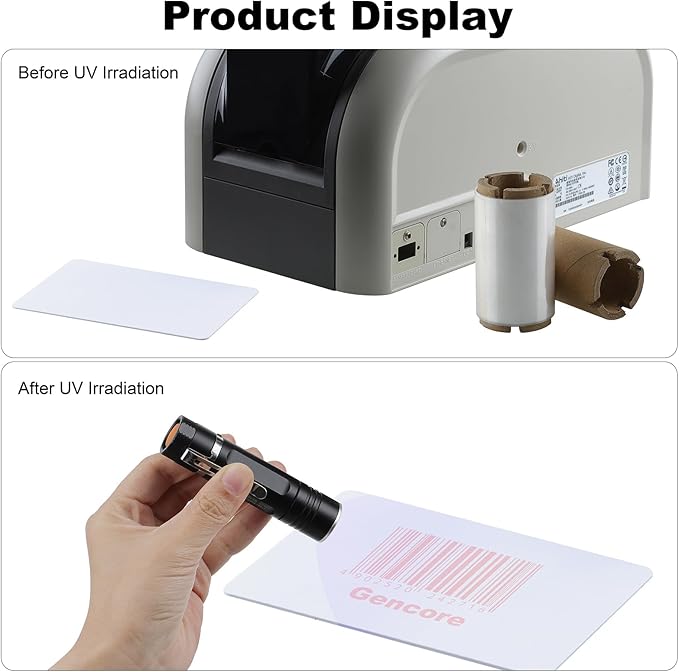 2.36’’ x 295’ UV Color Ribbon 1 Roll, Gencore 60mm x 90m Fluorescent Anti Theft Invisible Marking Ribbon 1000 Prints, 1'' Core, Compatible for HITI-CS200 HITI-CS200E, Invisible Under UV Light to Red