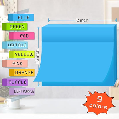 36 Pads Sticky Notes 1.5x2 inch Post, 9 Bright Colors Mini Self-Stick Pads Bulk, 70 Sheets/Pad