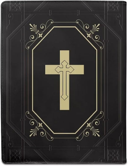 Cozeyat PU Leather Portfolio for Men, Classical Cross Design Clipboard Portfolio Binder, Resume Padfolio for Women, Business Gift for His/Her