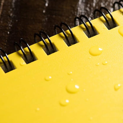 Rite in the Rain Weatherproof Side Spiral Notebook, 4.625" x 7", Yellow Cover, Journal Pattern (No. 393)