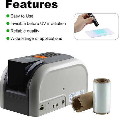 2.36’’ x 295’ UV Color Ribbon 1 Roll, Gencore Fluorescent Anti Theft Invisible Marking Ribbon 1000 Prints, 1'' Core, Compatible for HITI-CS200 HITI-CS200E, Invisible Under UV Light to Green