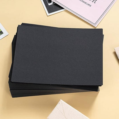 100 Pack Thick Paper Cardstock Blank Heavy Cards Stock for Invitations, Greeting Cards Making, Postcards, Photos, 250GSM Thick Paper (Black, 5x7 inches)