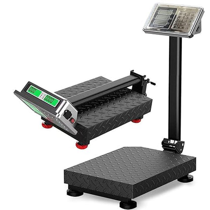 660 lb Floor Digital Platform Scale Weight Shipping Scale 0.1 LB Accuracy Postal Scale for Packages Luggage Weighing with Price Computing Counting, Kg/LB Switching LCD Display
