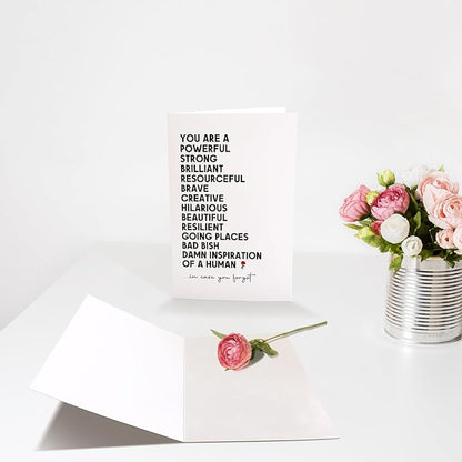 Chenive Funny Encouragement Card for Women, Affirmation Card, Motivational Card, New Job Card, Promotion Card, You Are An Inspiration of A Human In Case You Forgot JCCNB253