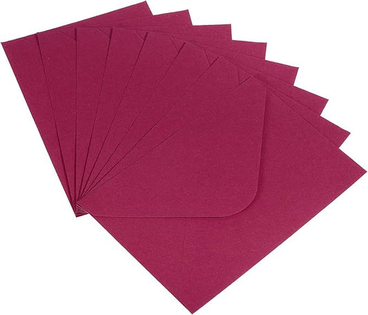 PATIKIL Mini Envelopes, 50 Pack Gift Cards Business Cards Envelope for Invitation Graduation, Dark Red