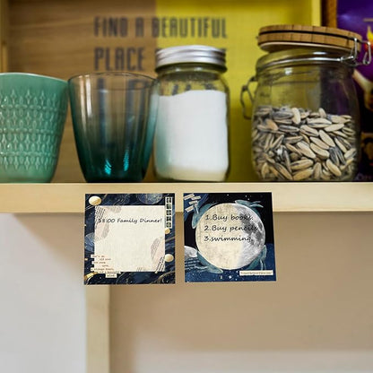 Post it Notes 3x3 Cute and Aesthetic Sticky Notes Planner Notepad - 450 Sheets - Desk Accessories for School, Office, and Home - Ideal Gifts for Teachers, Women, and Coworkers (Moonshine)