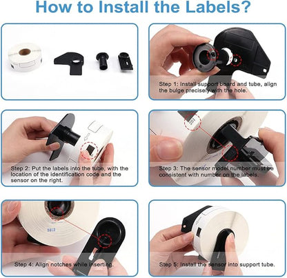 COLORWING 12 Rolls Replace Brother QL-800 Address Label DK-1201 (1.1" x 3.5") for QL-810W QL-710W Label Printer, Die-Cut 29mm x 90mm DK Label, Barcode & All Purpose Label, 1 Frame