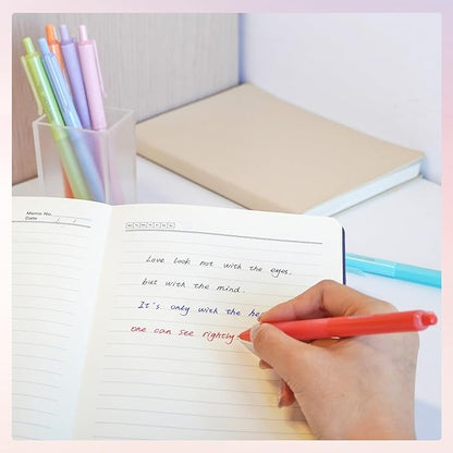 WRITECH Retractable Gel Ink Pens: Fine Point 0.7mm Assorted Color Soft Grip 8ct No Bleed & Smear Extra Smooth Writing Bullet Tip Colored Pen Set for Journaling Coloring