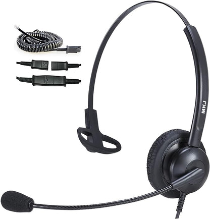 MKJ Cisco Headset Noise Canceling Wired Headphones with Microphone Corded RJ9 Telephone Headset for Cisco Office Phones CP-7821 7940 7942G 7945G 7961G 7962G 7965G 7971G 7975G 8865 9951