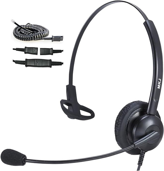 MKJ Cisco Headset Noise Canceling Wired Headphones with Microphone Corded RJ9 Telephone Headset for Cisco Office Phones CP-7821 7940 7942G 7945G 7961G 7962G 7965G 7971G 7975G 8865 9951