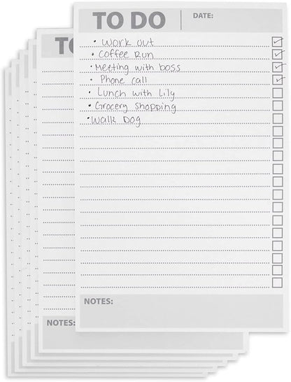 Paper Junkie 6 Pack To Do List Notepads, Daily Reminder Checklist (8.5 x 5.5 In, 60 Sheets Each)