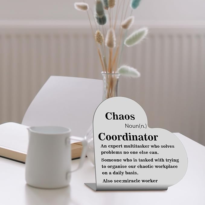 Friend, Coworker Gifts For Women, Funny Birthday Gifts For Her, Anniversary, Office Gifts For Coworkers, Boss, Friends, Heart Stainless Steel Plaque Sign for Work Desk Table Book Shelf Decor -01