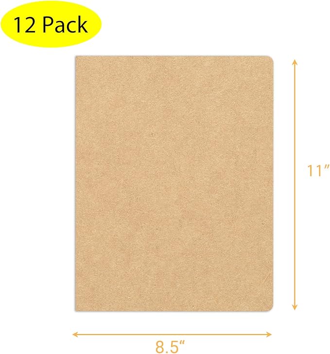 12 Pack 8.5x11 inch Large Graph Paper Notebook Journals Bulk, Square Grid Paper Notebook for Travelers, College Students, Office - Subject Notebooks 60 Square Grid Pages/30 Sheets
