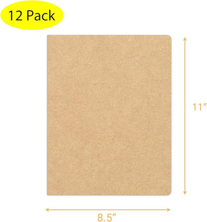 12 Pack 8.5x11 inch Large Graph Paper Notebook Journals Bulk, Square Grid Paper Notebook for Travelers, College Students, Office - Subject Notebooks 60 Square Grid Pages/30 Sheets