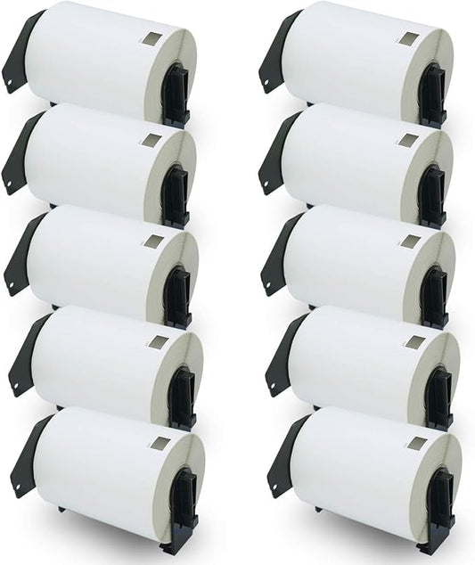 BETCKEY - Compatible Shipping Labels Replacement for Brother DK-1241 (4 in x 6 in), Use with Brother QL Label Printers [10 Rolls/2000 Labels]