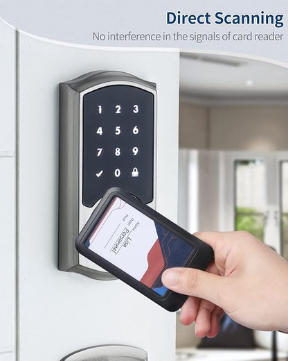 Uniclife Sliding Badge Holder Vertical Plastic Case with Retractable Badge Reel Carabiner and Detachable Lanyard Strap Hard Card Protector for ID Credit Proximity Key Card Driver’s License and Pass