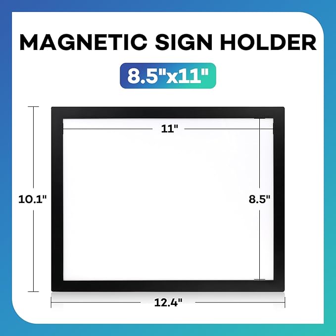 10 Pack Magnetic Sign Holder 8.5 x 11,Self-Adhesive Magnetic Wall Mount Sign Holder, Magnetic Document Holder for Wall Window Office Poster Store