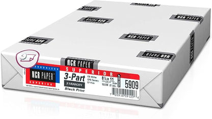 NextDayLabels - Superior Carbon-less NCR, Pre Collated Paper, 500 Sheets Per Pack (8-1/2" x 11" 3 Part Straight, #5909)