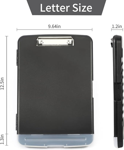 Clipboard with Storage, Large Capacity Nursing Clipboards with Low Profile Clip, Heavy Duty Plastic Storage Clipboard with Pen Holder, Side-Opening, Multifunctional Clipboard Case for Writing