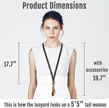 MNGARISTA Neck Lanyard for Keys, Floral Key Lanyard for Women, Durable ID Lanyards with Keyring and Clasp for ID Badges, School ID or Wallets, Texture